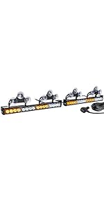 Amber White LED Strobe Traffic Advisor Light Bar