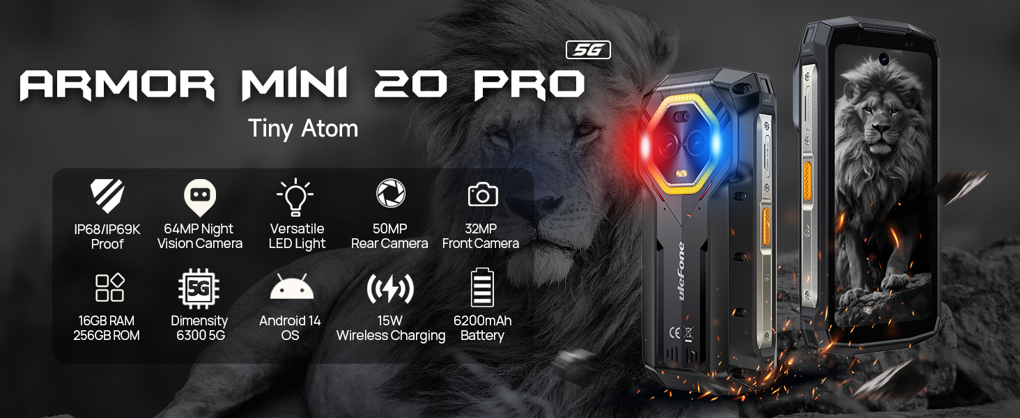 uleFone Armor Mini 20 Pro 本体 Ulefone Armor Mini 20 Pro 5G 6200mAh Night Vision Rugged