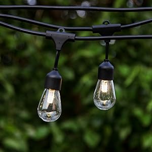 Brightech Ambience Pro - Waterproof, Solar Powered Outdoor String Lights - 48 Ft