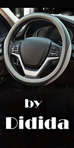 gray matte leather steering wheel cover pu leather