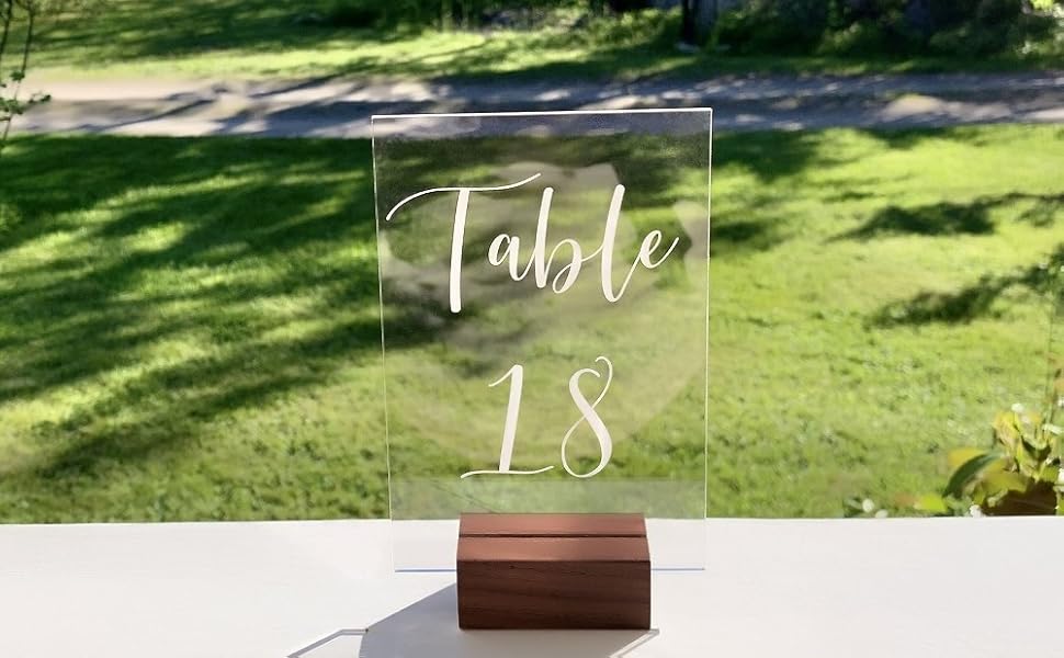 UNIQOOO 5 Pack Place Card Holders Rustic Walnut Wood