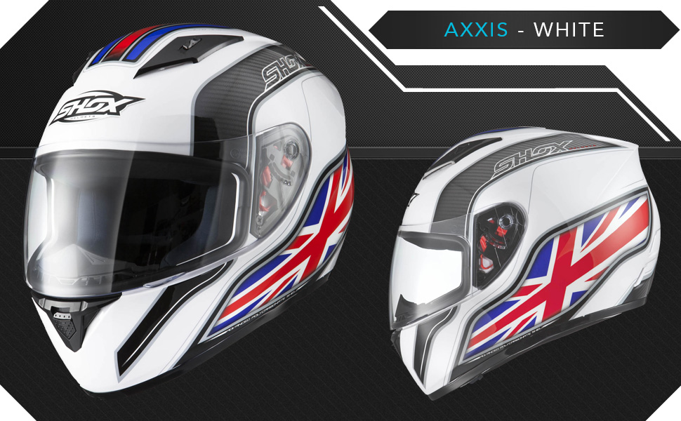 Shox Axxis Identity Motorcycle Helmet Amazon.co.uk Automotive