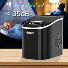 COSTWAY Fabbricatore Di Ghiaccio 12kg/24h, Macchine Per Cubetti Di Ghiaccio, Produttore Per Ghiaccio Con Serbatoio 2,2L (Nero) 17 2