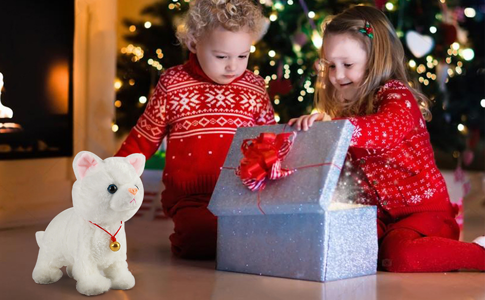 Smalody Plush Cat Walking Pet Sound Control Electronic Cat Interactive