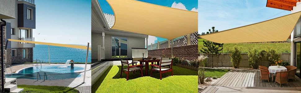 COCONUT Patio Sun Shade Sail Canopy - UV Block Outdoor Cover