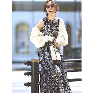 ◆素敵◆ フレイ アイディー SPRINTEXプリント2wayワンピース 黒 ◇素敵◇ フレイ アイディー SPRINTEXプリント2wayワンピース 黒