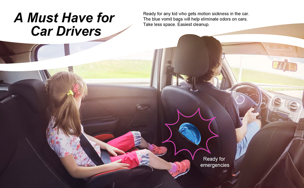 Barf Bags, YGDZ 45 Pack Vomit Bag Disposable Car Blue