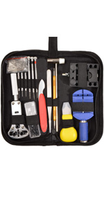 腕時計工具セット 時計修理工具セット 電池交換 ベルト サイズ調整 ミニ精密ドライバー付き 収納ケース付き
