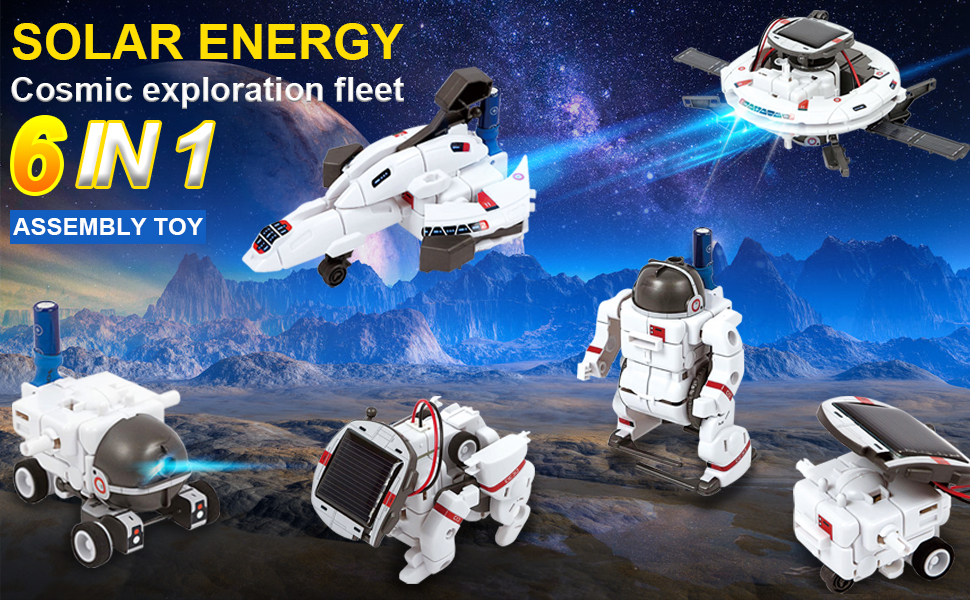 ATCRINICT [2020 New Upgrade STEM Toys 6in1 Solar Robot Kit Learning