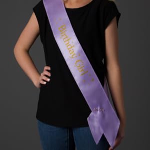 lavender birthday girl sash