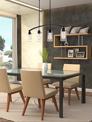Dining Table Pendant Hanging Light Linear Arch Design Kitchen Island Game Room Area Breakfast Nooks