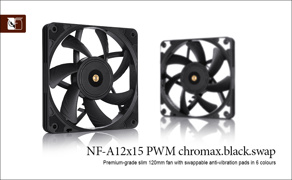Noctua NF-A12x15 PWM chromax.Black.swap, Premium Quiet Slim Fan, 4-Pin ...