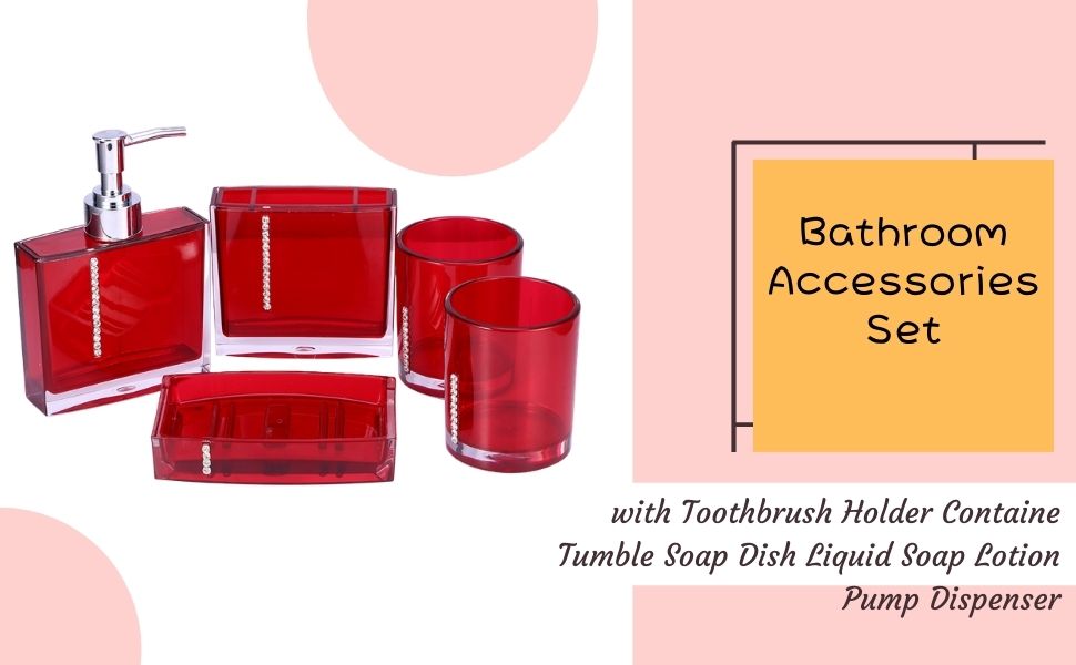 5 Piece Bathroom Accessories Set Includes Includes Emulsion