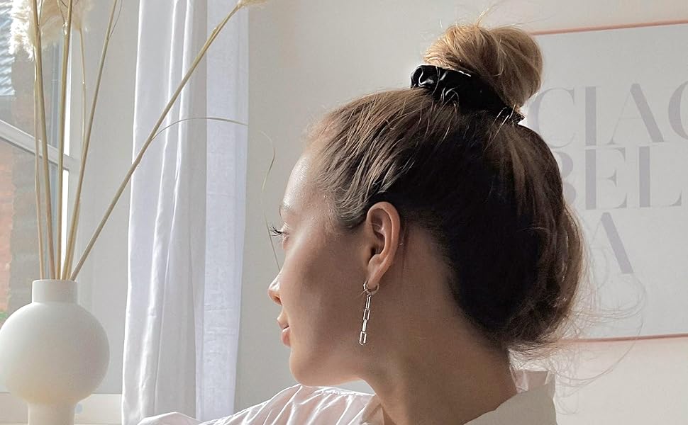 Scrunchies Haargummis Haarseile Haarband Haarbänder Bellody Samt Seide Haarschleifen starker Halt