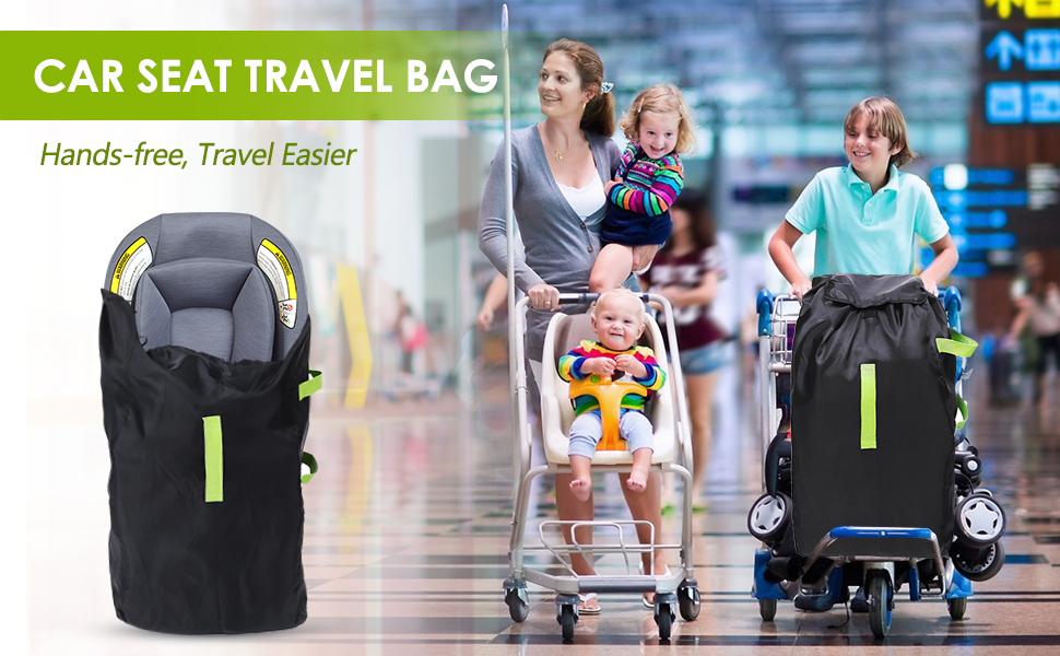 Durable Car Seat Travel Bag, EIVOTOR Gate Check Bag for