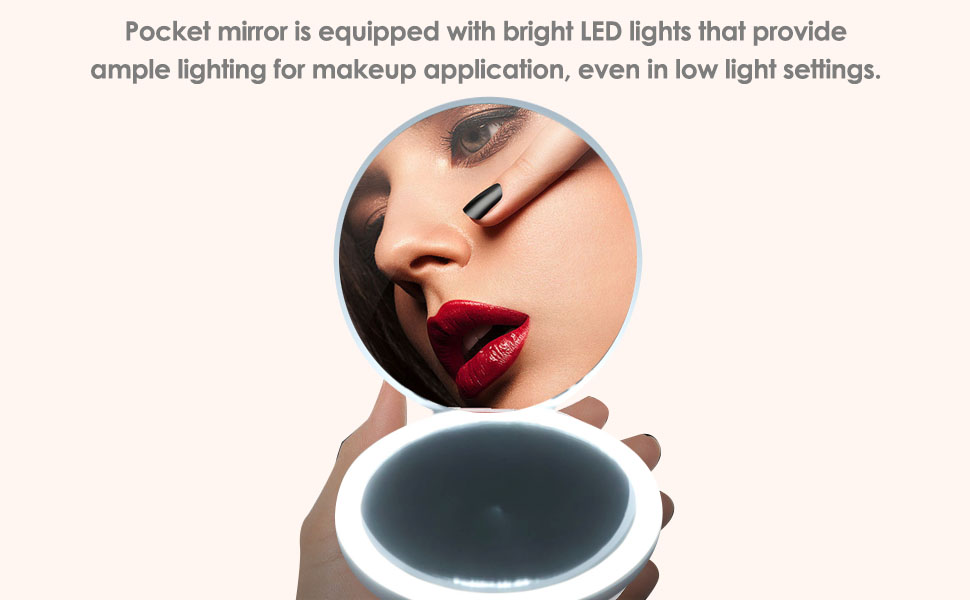 Bolsillo LED redondo Espejo