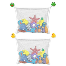 Kids love bath time with toys, but as you know, the bathroom usually ends up looking like a war zone