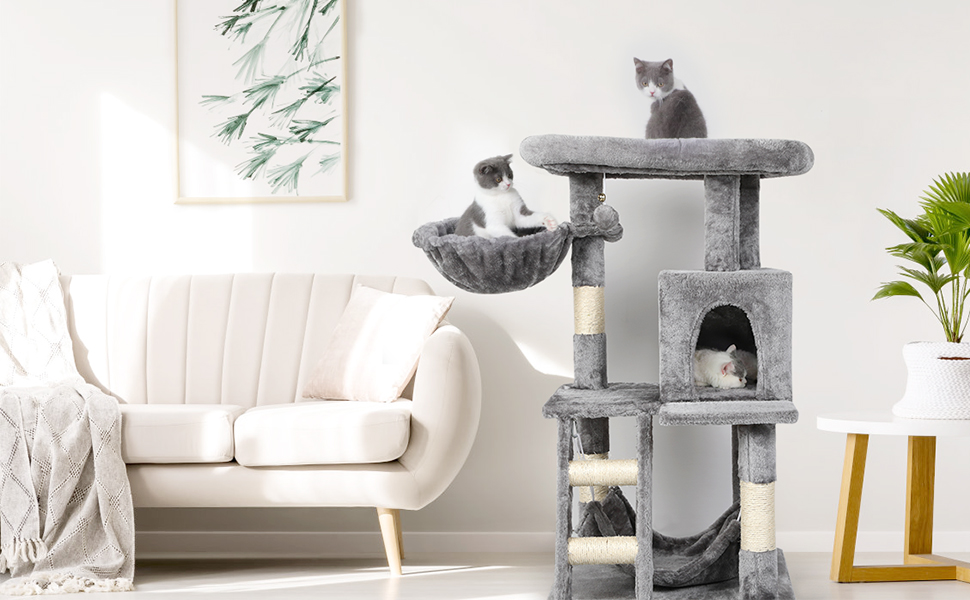 rabbitgoo Cat Tree Cat Tower 99 CM, MultiLevel Kitten Stand House