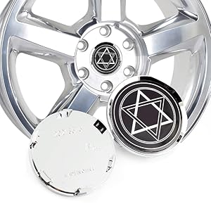 シルバーです✩゜4点セット❉゜ Amazon | ホイールセンターキャップ 64mm 4個 六芒星 ブラック
