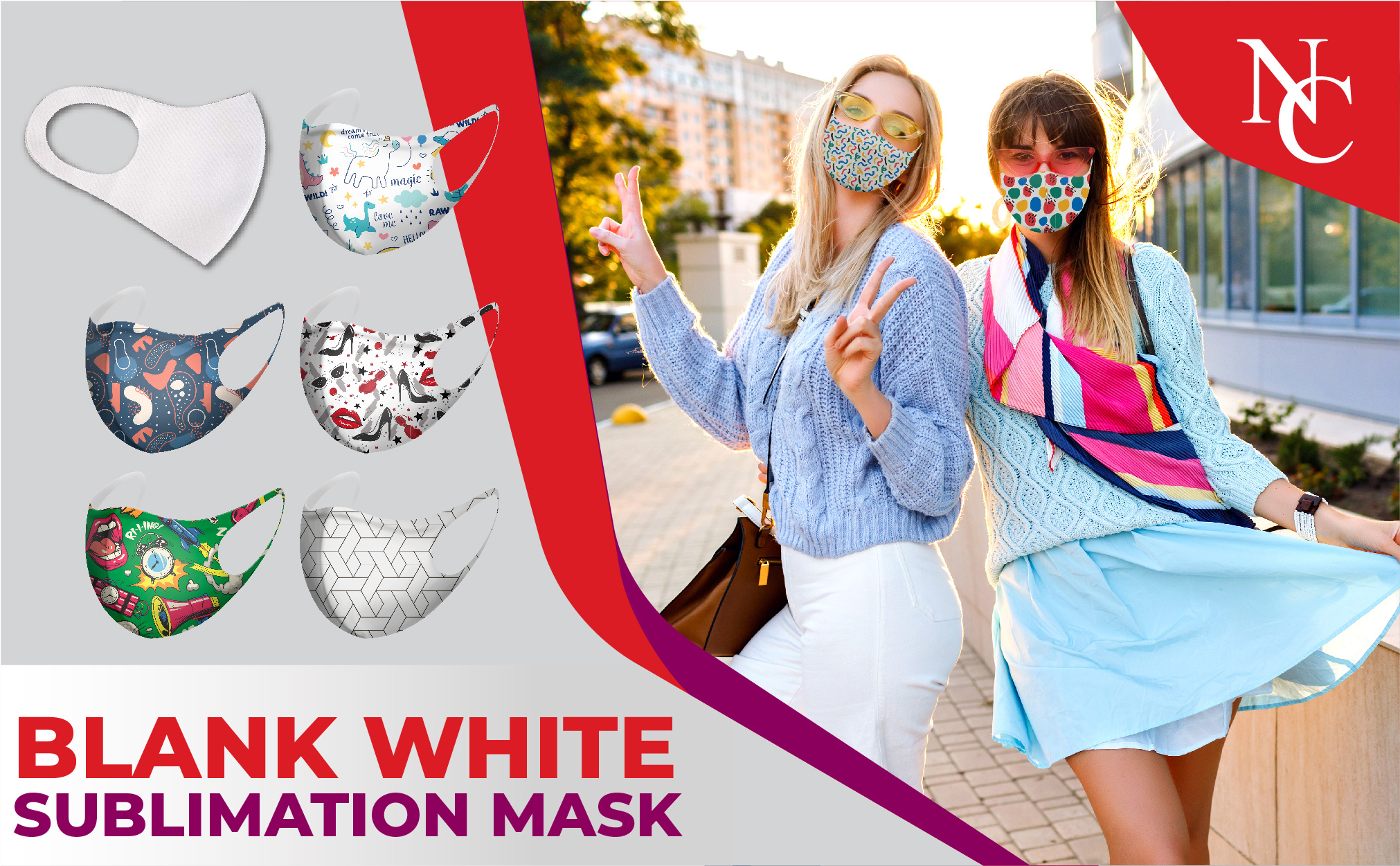 Custom Sublimation Masks - Print Your Own! -9