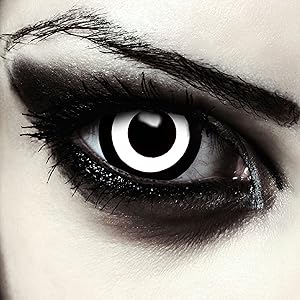 Black and white zombie contacts 17mm mini sclera cosplay without power anime Halloween costume