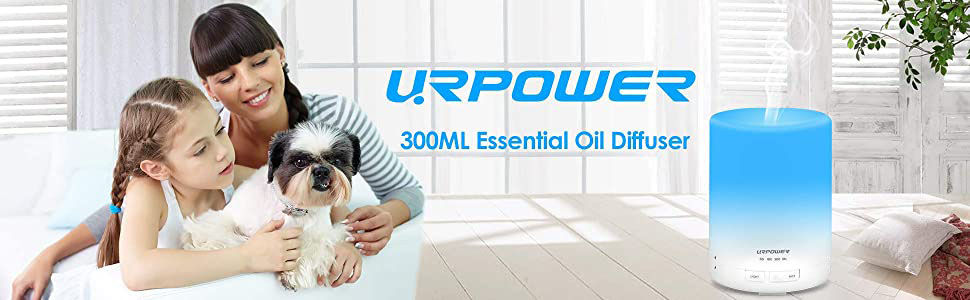 Amazon Com Urpower 2nd Generation 300ml Aroma Essential Oil Diffuser Ultrasonic Air Humidifier With Auto Shut Off And 6 7 Hours Continuous Diffusing 7 Color Changing Led Lights And 4 Timer Settings Beauty