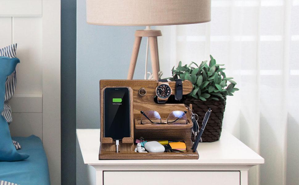 Amazon.co.jp: 男性へのギフト 木製電話ドッキングステーション