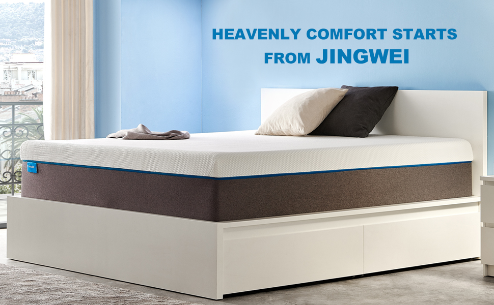 JINGWEI Queen Size Mattress, 11 Inches CoolingGel Memory