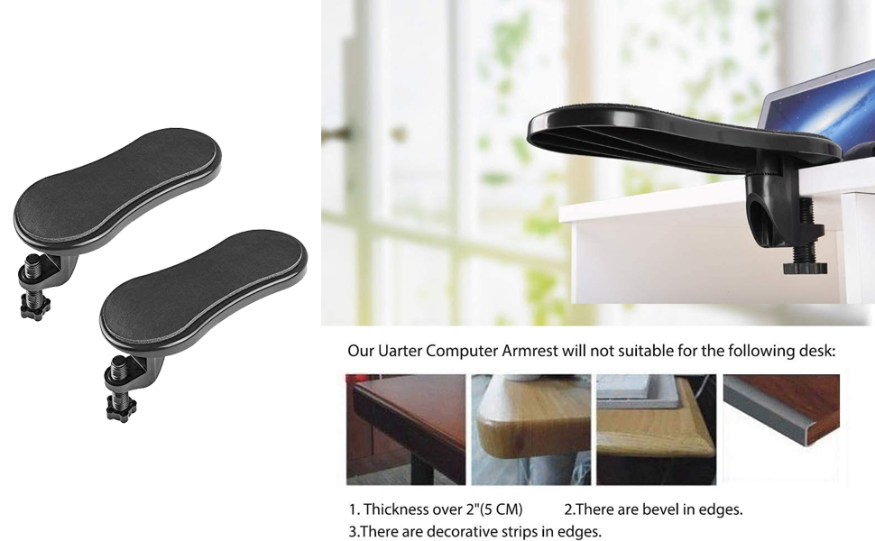 KARTUNBOX Arm Wrist Rest Support - Computer/ Table Desk and Chair Dual Purpose Attachable for