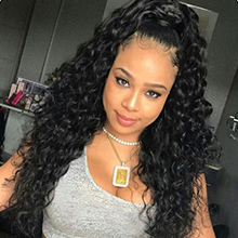 Kinky Curly Wrap Around Yaki Pferdeschwanz-Verlängerung, lang, gewellt, Kunsthaar, Clip in Pferdeschwanz