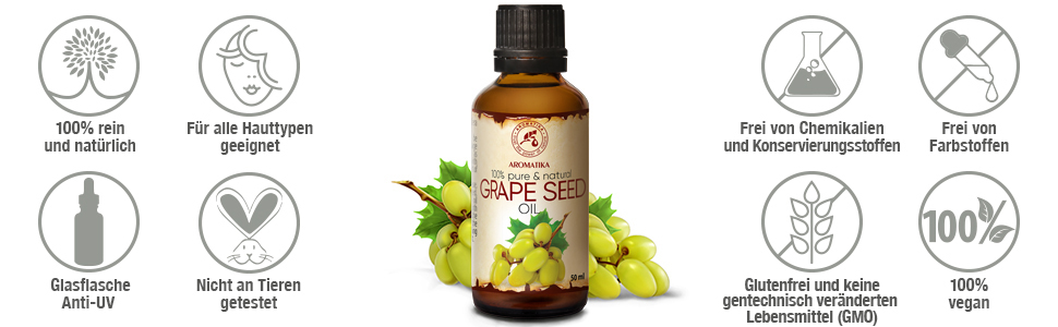 Traubenkernöl Bio Organisch Kaltgepresst Traubenkerne Grapeseed Nativ Organisch Zertifiziert