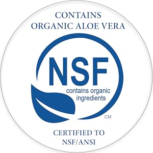 NSF in blue font - this product contains organic natural ingredients  