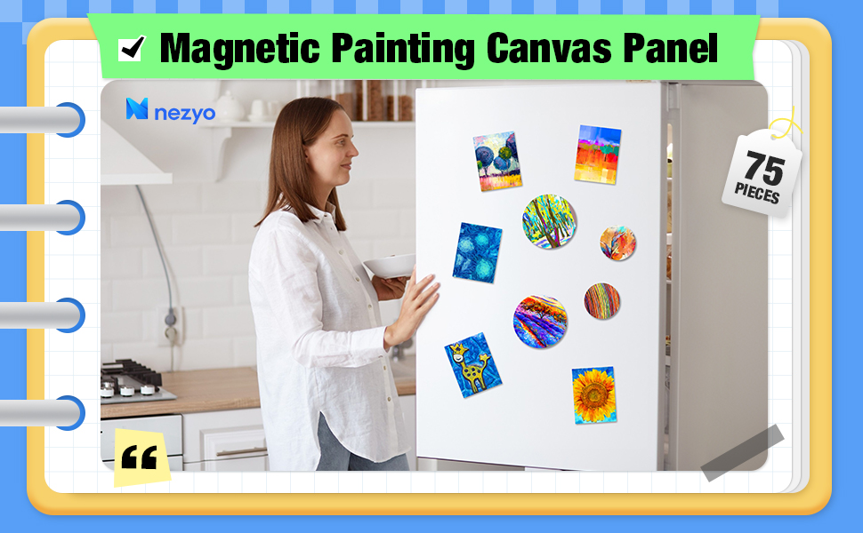 キャンバスボード Amazon.com: Nezyo 75 Pieces Magnetic Painting Canvas Panel