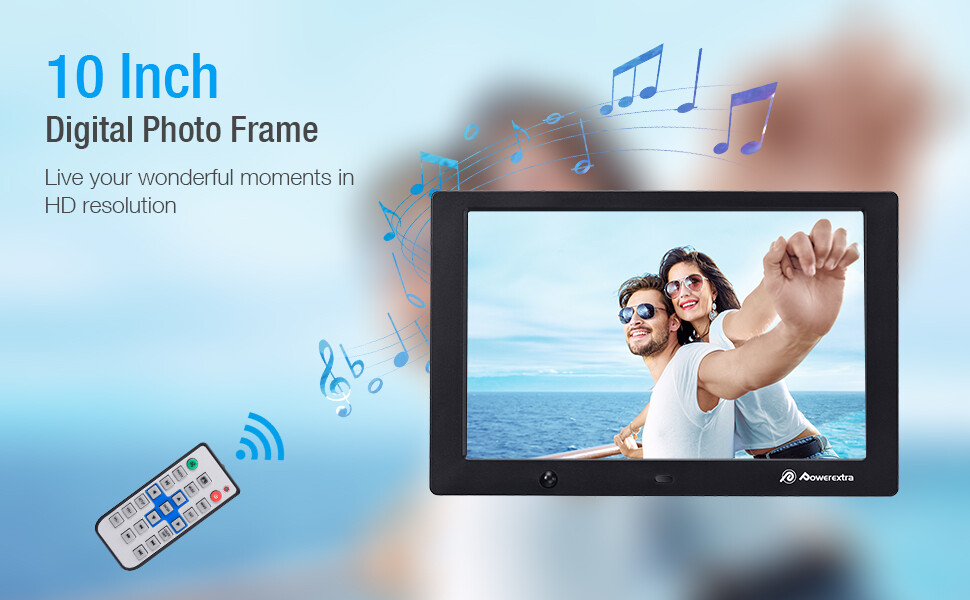 Digital Photo Frame 10 inch,Powerextra 1280 x 800 High Resolution Full