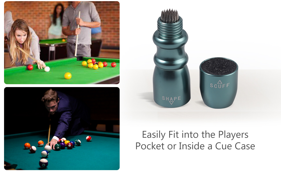 eSynic 3 in 1 Cue Tip Shaper, Billiard Snooker Pool Cue Tip Shaper