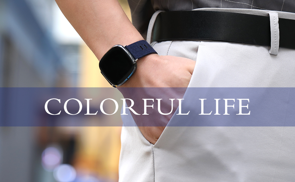 Ouwegaga Woven Strap Compatible with Fitbit Versa 3/Sense Strap