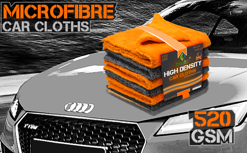 Towelogy® 520gsm Professional Microfibre Edgeless Car Cloths QUICK DRY