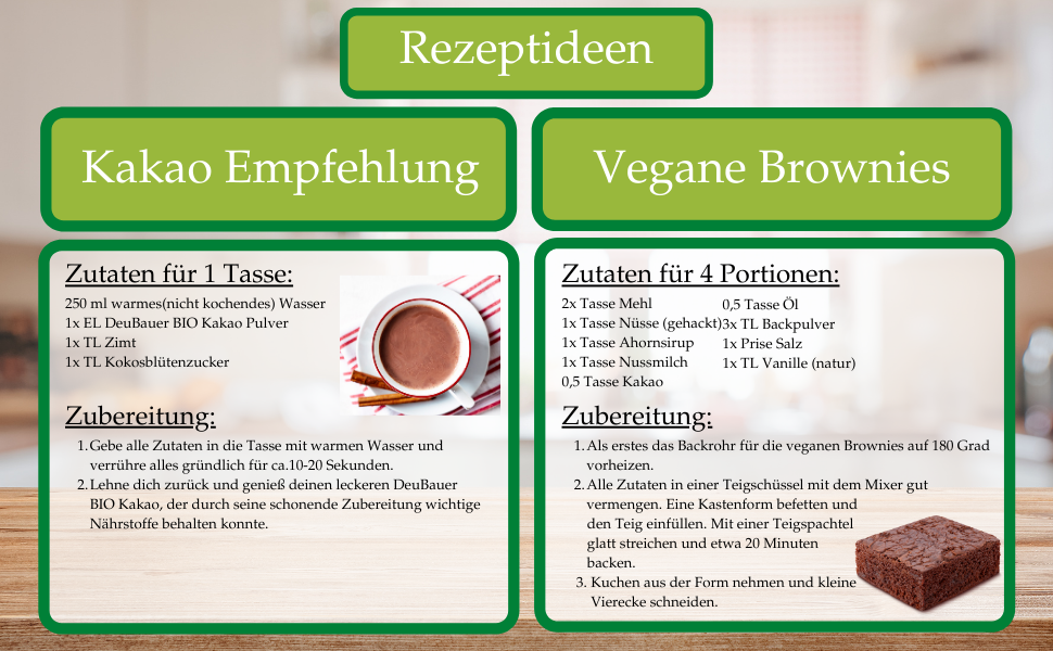 deubauer ® BIO Kakao 500 Gr Kakaopulver perfekt als Trinkschokolade oder Backkakao