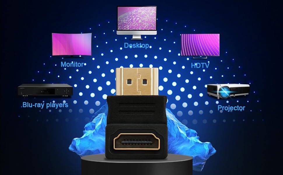 HDMI Male to HDMI Female 90 Degree Adapter