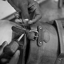 Trabajo a mano, cuero, costuras, costura, lona, cuero
