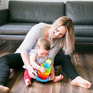 educational learning activity stack toy tower colors animals music song sound babies toddlers