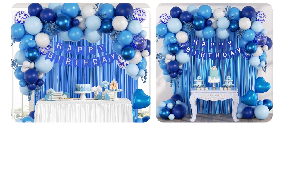 blue birthday decorations
