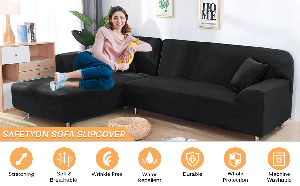 JIAN YA NA Stretch Sofa Covers Polyester Spandex Fabric Slipcover 2pcs Polyester Fabric Stretch