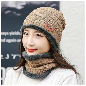 Amazon.co.jp: ニット帽子 スヌード 2点セット 男女兼用 秋冬