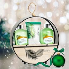 bath gift set, bath and body gift set, bath spa gift set, holiday spa set, coconut bath gift set, 