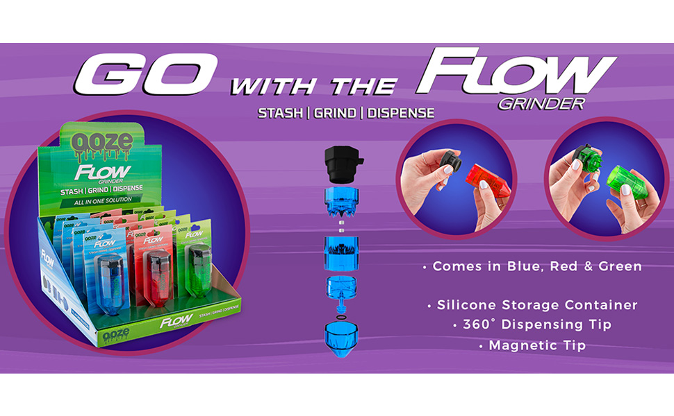 Ooze Flow Grinder Red Spice Grinder Two Piece Twist