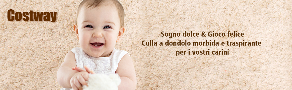 COSTWAY Lettino Da Viaggio, Pieghevole Culla Neonato Con Borsa, Funzione A Dondolo, Materasso Inclusa, 0-15 Kg, 91 X 56 X 70 Cm (Grigio) 17 1