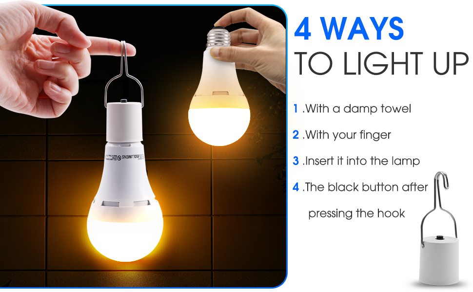 Energetic Emergency LED Bulbs Rechargeable 60W Equivalent, A21 LED Light 6.5W 2700K Soft White