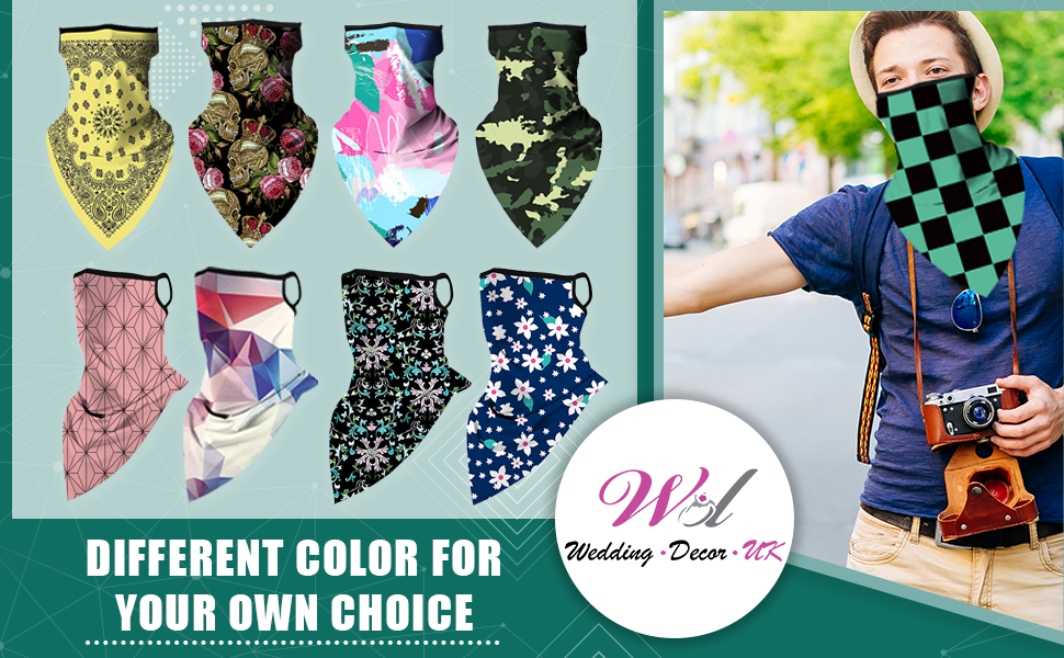 WedDecor Unisex Cotton Bandana Wide Headband Lightweight Breathable Fashion Accessory For Riding Hiking Fishing Cycling Outdoor Activities, White, L