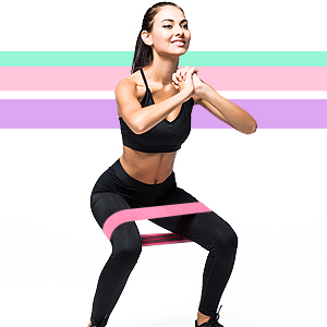 Resistance Loop Bands Squats Legs Exercise Fitness Yoga Pilates Glutes Thighs Calves Women non Slip